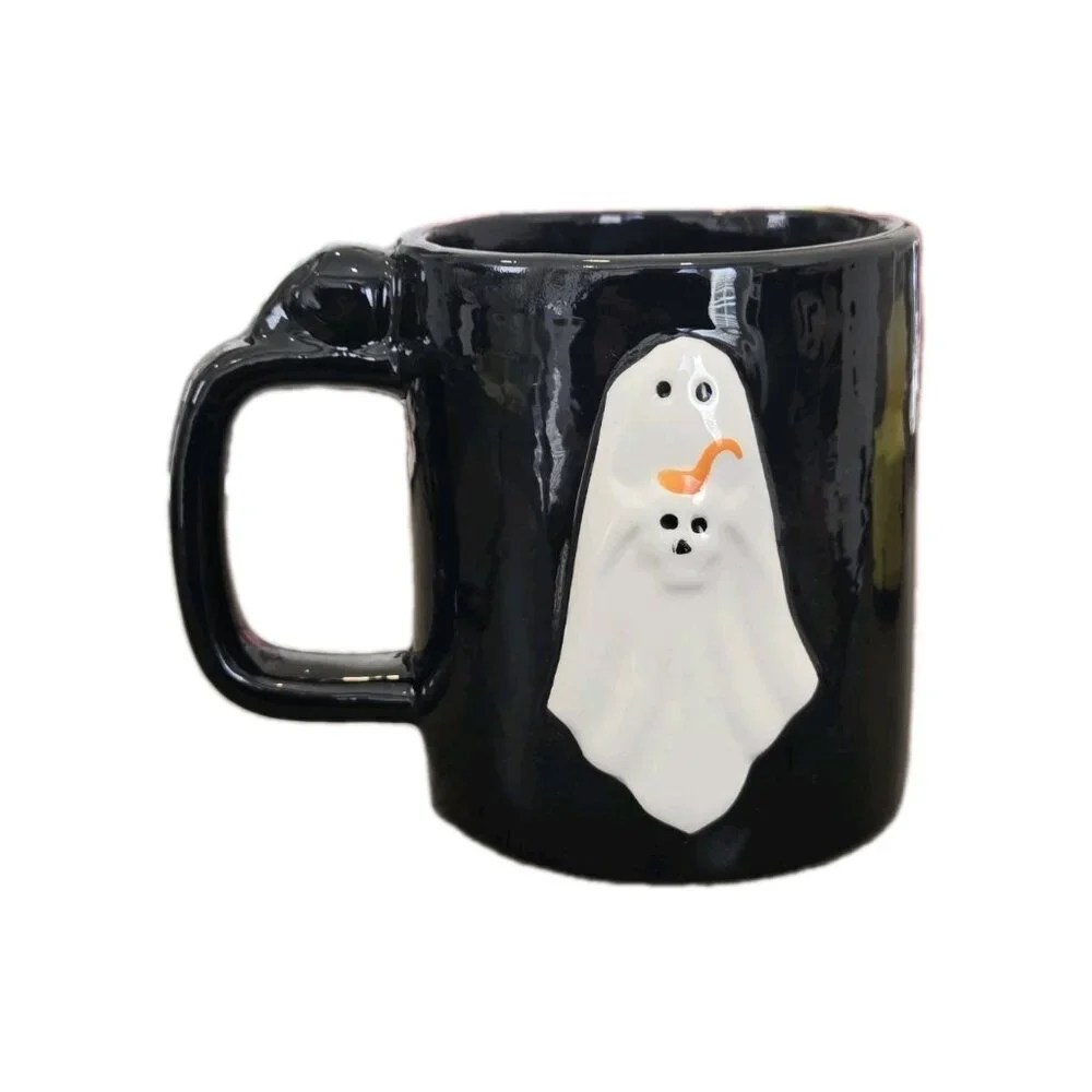 New Black Ghost Skull Spooky Trick or Treat Halloween Coffee Mug Gift